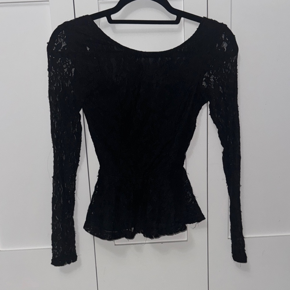 Chic Black Lace Women's Blouse